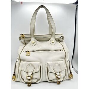 Marc by Marc Jacobs White Leather Multi-Pocket Handbag
